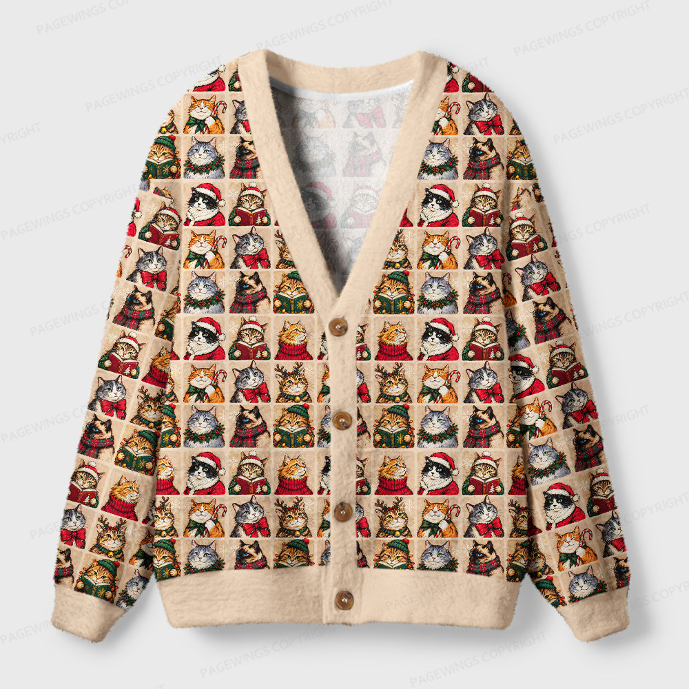 Pagewings Christmas Bookish Light Knit Unisex Cardigan Sweaters