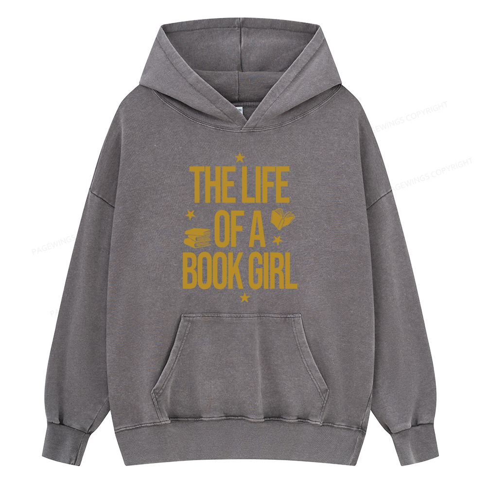 Pagewings The Life of a Book Girl Unisex Washed Hoodie