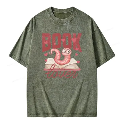 Pagewings Bookish Valentine's Day Gift for Her Unisex Washed T-shirt
