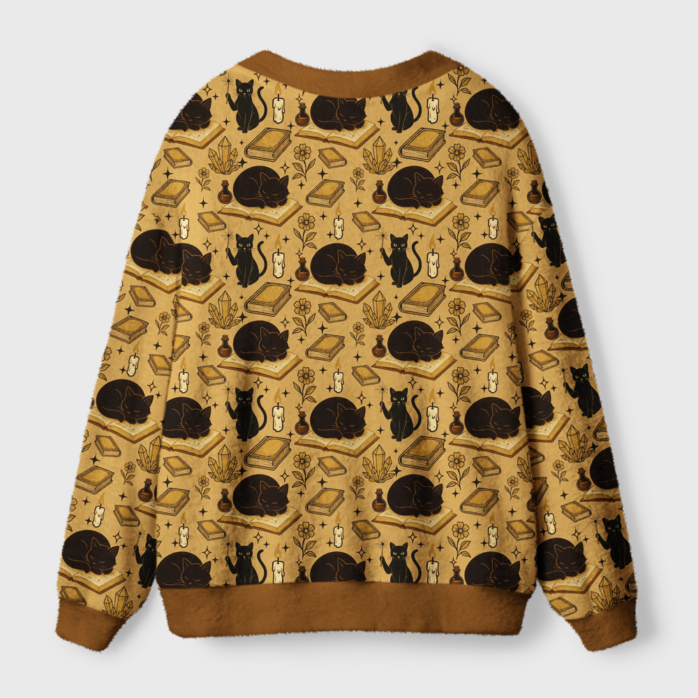 Pagewings Cats And Reading Light Knit Unisex Cardigan Sweaters