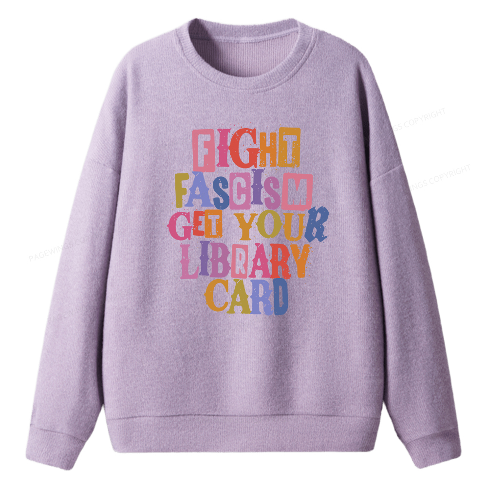 Pagewings Get Your Library Card Unisex Knit Sweatshirt