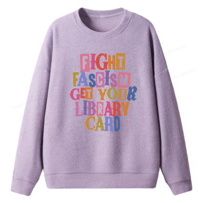 Pagewings Get Your Library Card Unisex Knit Sweatshirt