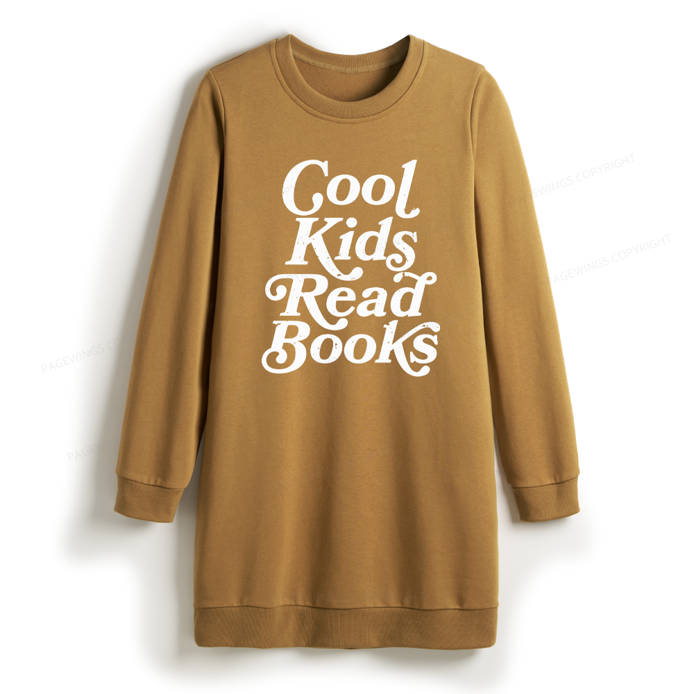 Pagewings Cool Kids Read Books Sweatshirt Dress
