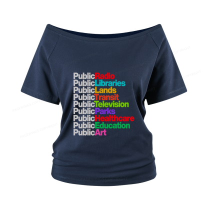 Pagewings Personalized Public Libraries Women Off Shoulder T-shirts