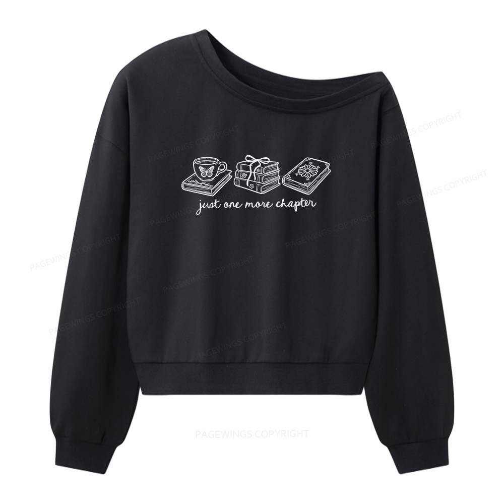 Pagewings Just One More Chapter Women Off Shoulder Sweatshirt