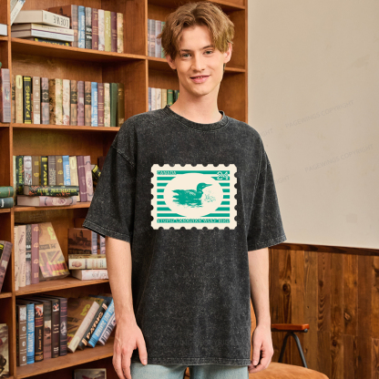Pagewings Stupid Canadian Wolf Bird Unisex Washed T-shirt