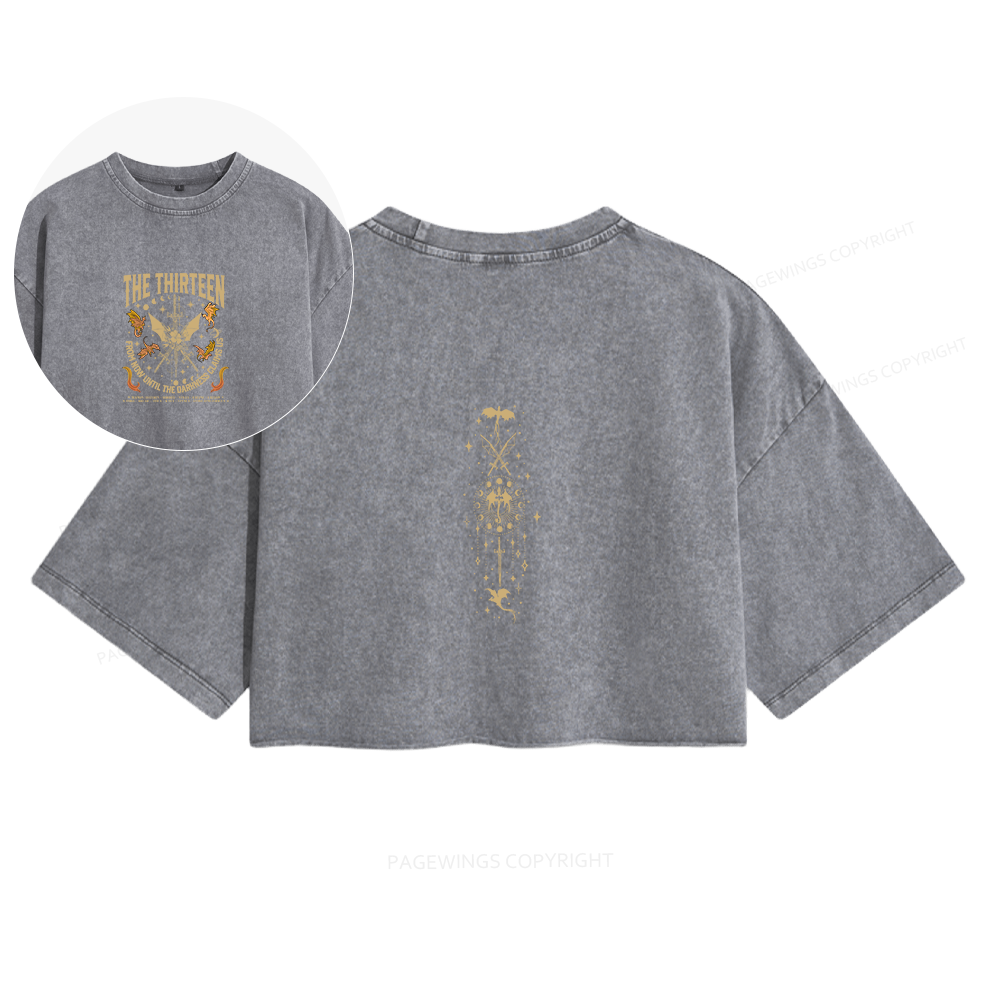 Pagewings The Thirteen Throne Of Glass Women's Washed Cropped T-shirt