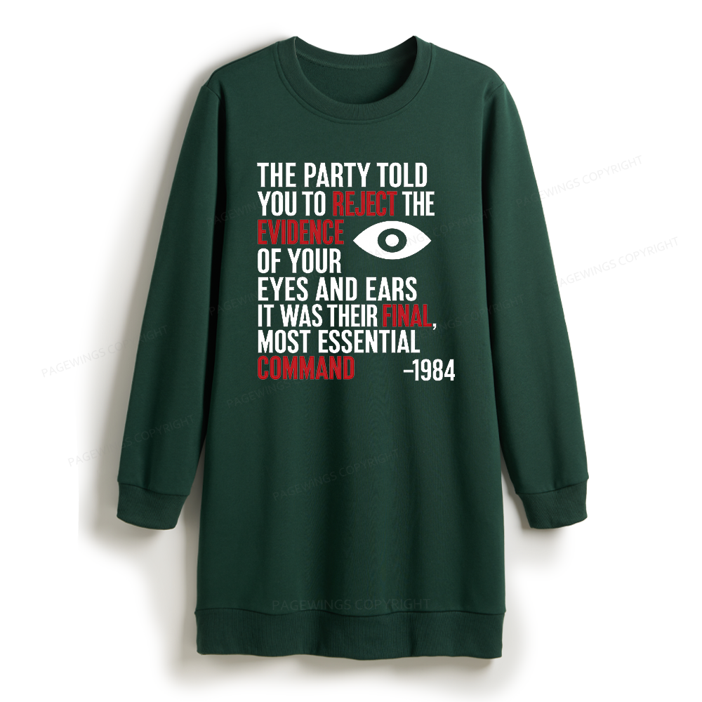 Pagewings Dystopia Quote Sweatshirt Dress