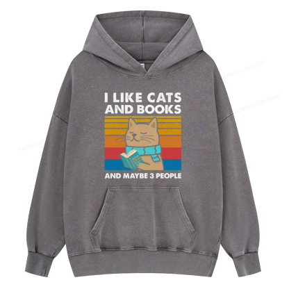 Pagewings Like Book And Maybe 3 People Unisex Washed Hoodie