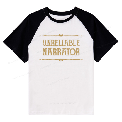 Pagewings Unreliable Narrator Raglan T-shirt