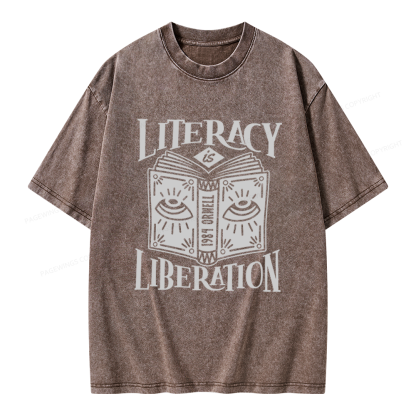 Pagewings Dystopian Book Lovers Unisex Washed T-shirt