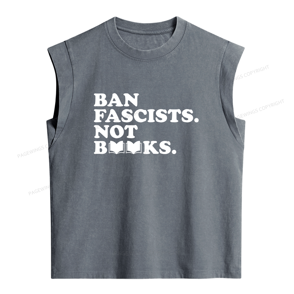Pagewing Ban Fascists Not Books Women's Washed Tank Top