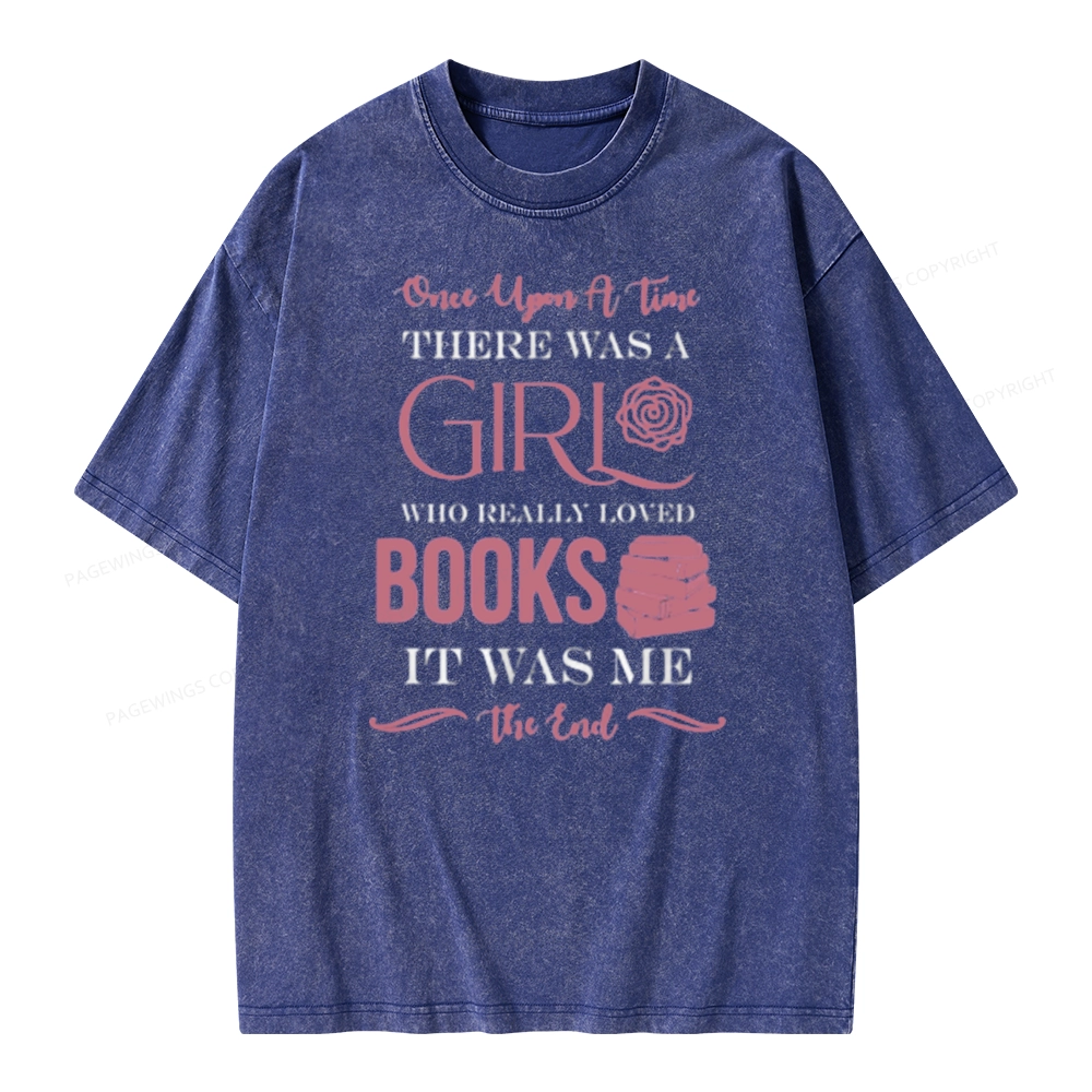 Pagewing The Girl Who Really Love Book Unisex Washed T-shirt