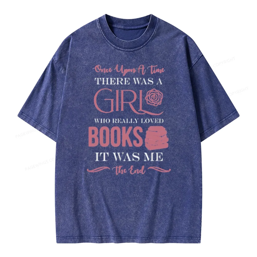 Pagewing The Girl Who Really Love Book Unisex Washed T-shirt