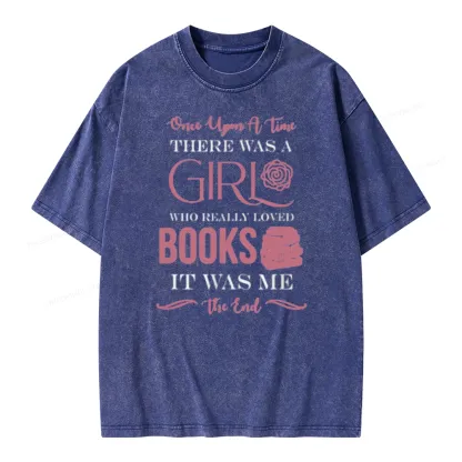 Pagewing The Girl Who Really Love Book Unisex Washed T-shirt