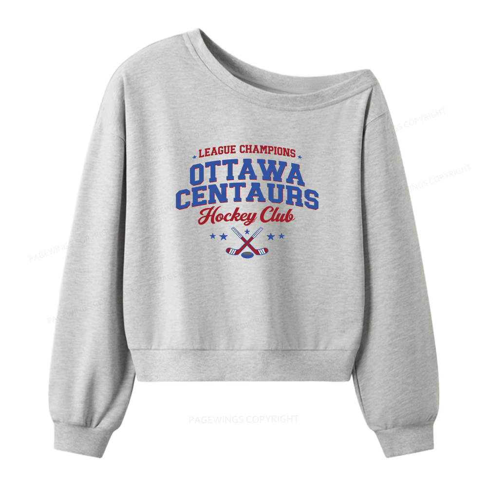 Pagewings Hockey Romance Women Off Shoulder Sweatshirt