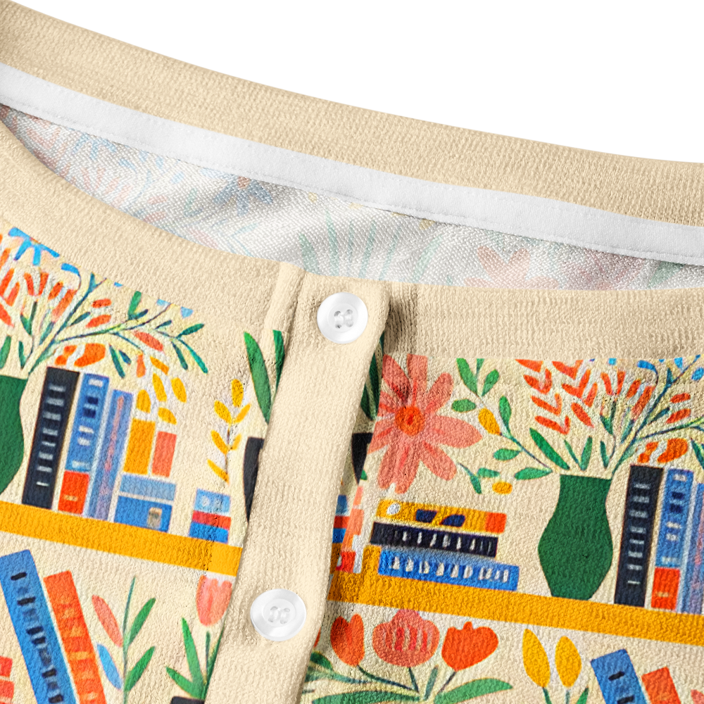 Pagewings Bookish Vibe Crew Neck Cardigan Sweaters