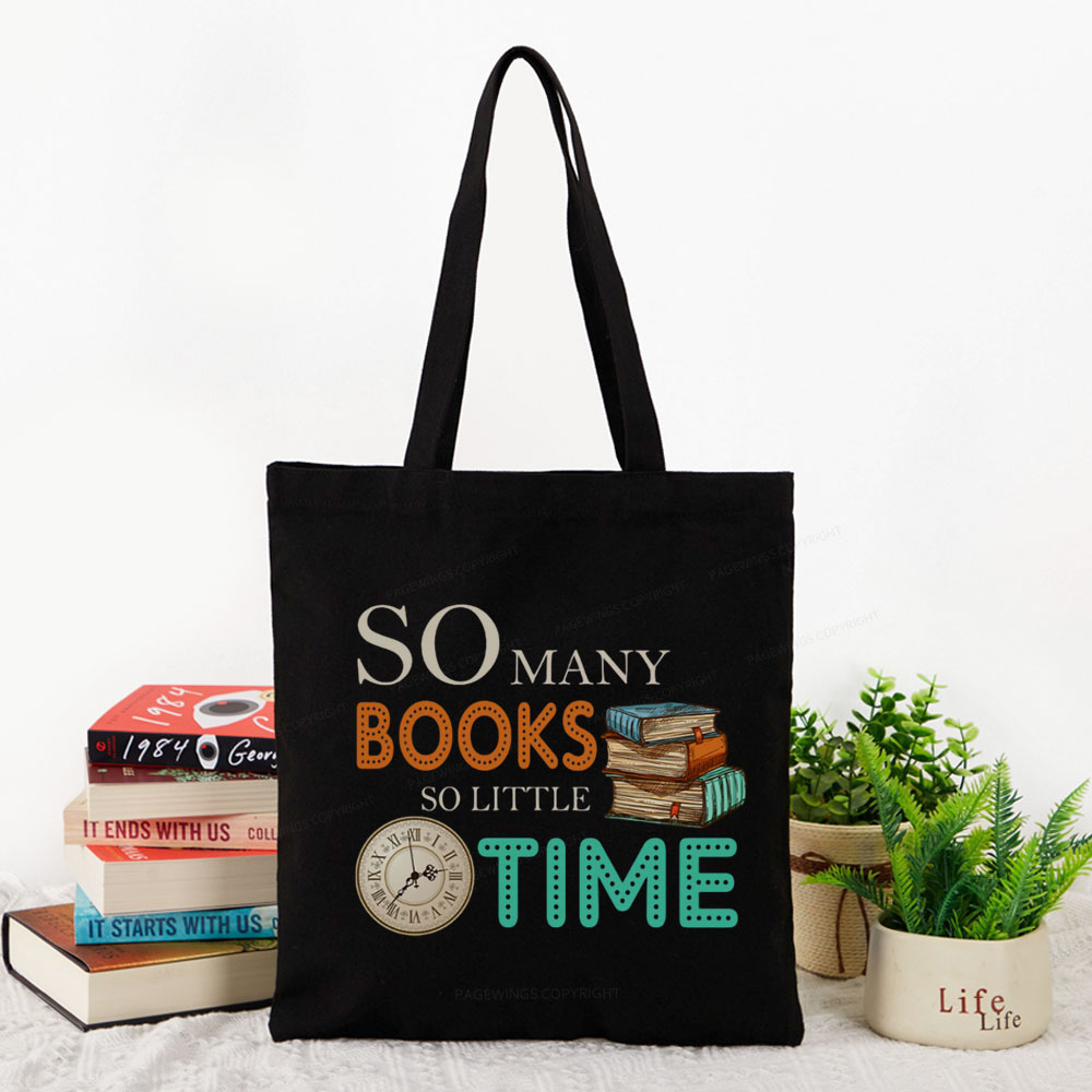 Pagewings So Many Books So Little Time Book Tote Bag
