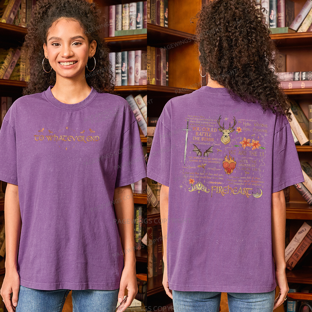 Pagewings Fantasy Novel Lover Bookish Unisex Washed T-shirt