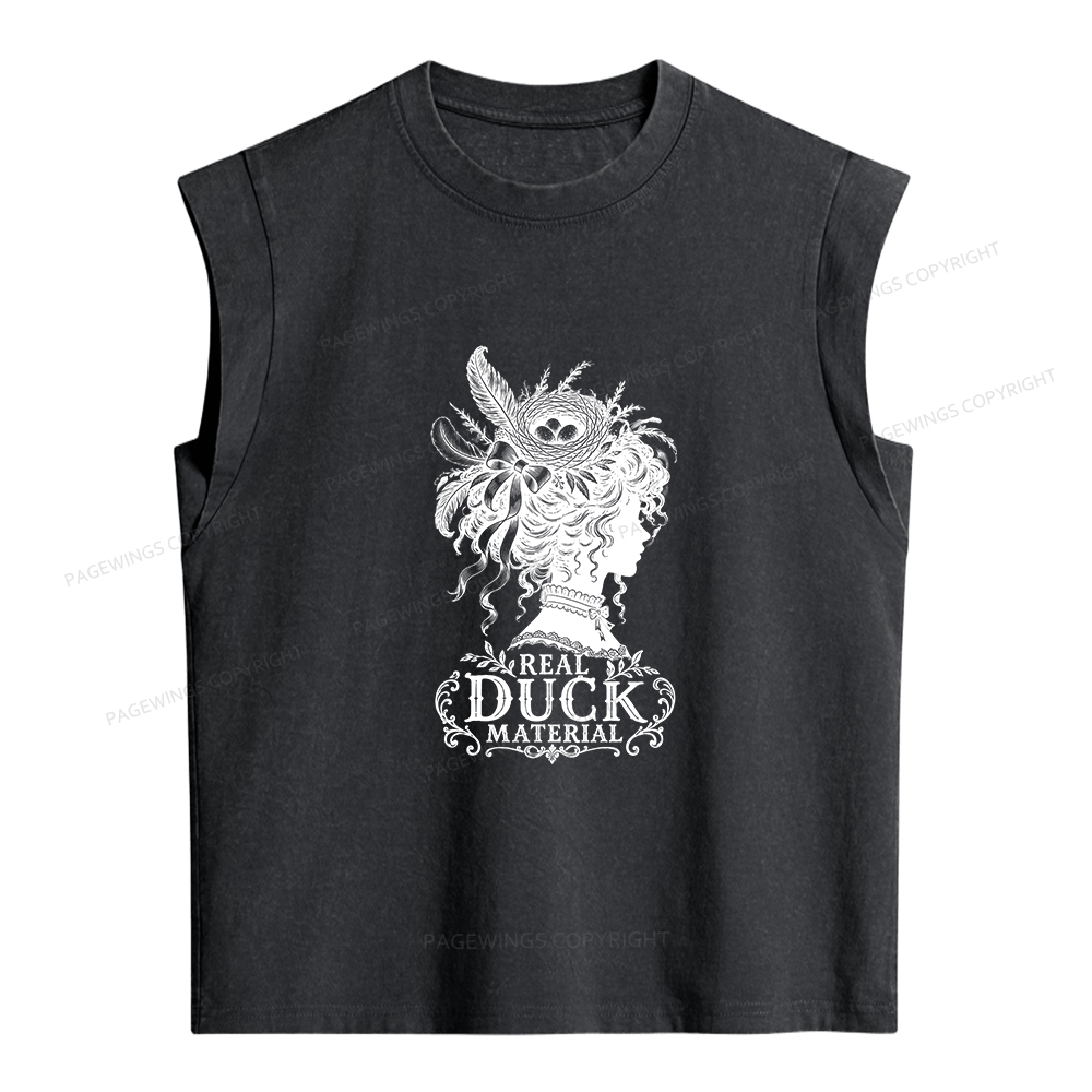 Pagewings Real Duck Material  Bookish Women's Washed Tank Top