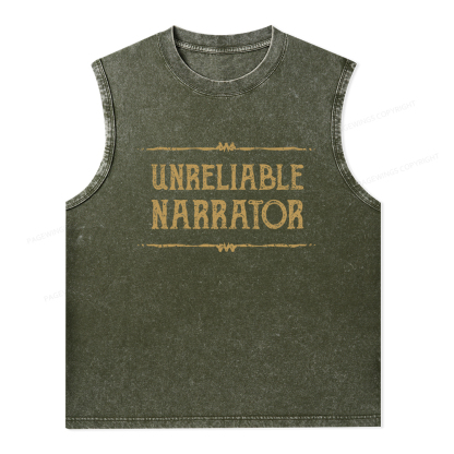 Pagewings Unreliable Narrator Unisex Washed Tank Top