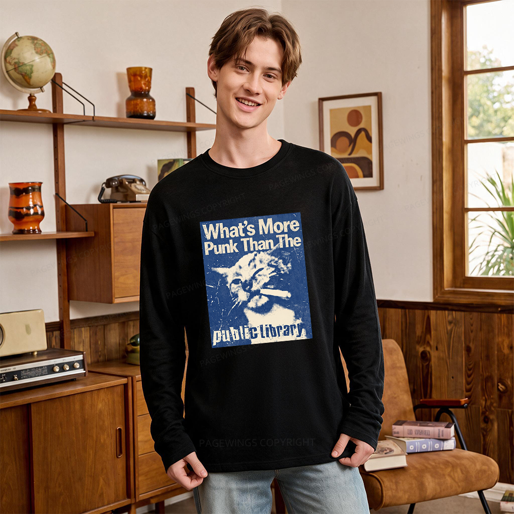 Pagewings What's More Punk Than The Public Library Unisex Lightweight Long Sleeve T-Shirt
