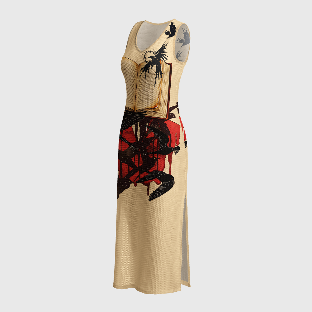 Pagewings Gothic Ravens of Literature Crochet Maxi Dress