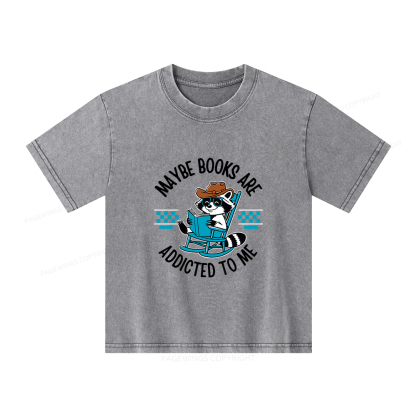 Pagewings Books Are Addicted To Me Unisex Kids Washed T-shirt