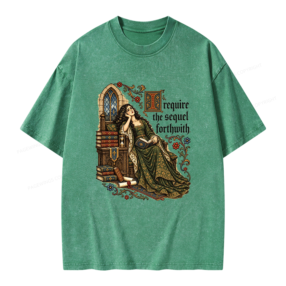 Pagewings Medieval Reading Unisex Washed T-shirt