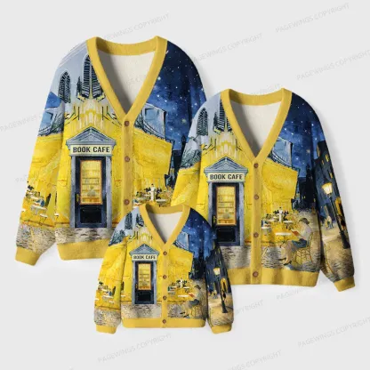 Pagewings Book Cafe Unisex Ugly Cardigan Sweaters