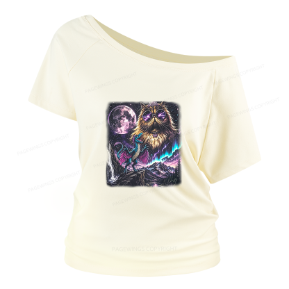 Pagewings Sci Fi Books Lover Women Off Shoulder T-shirts