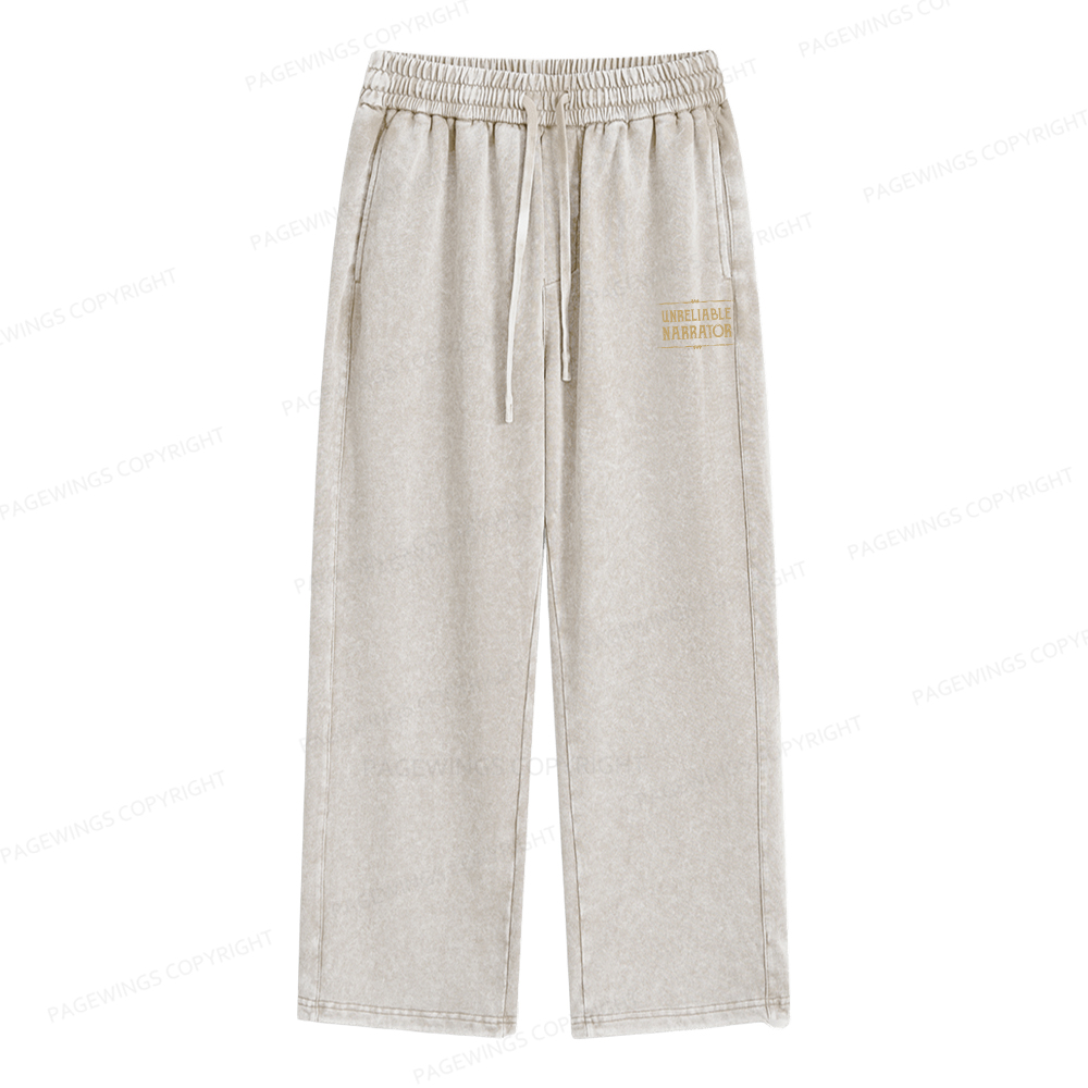 Pagewings Unreliable Narrator Unisex Washed Sweatpants