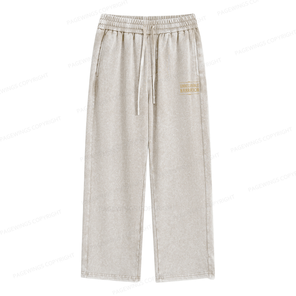 Pagewings Unreliable Narrator Unisex Washed Sweatpants