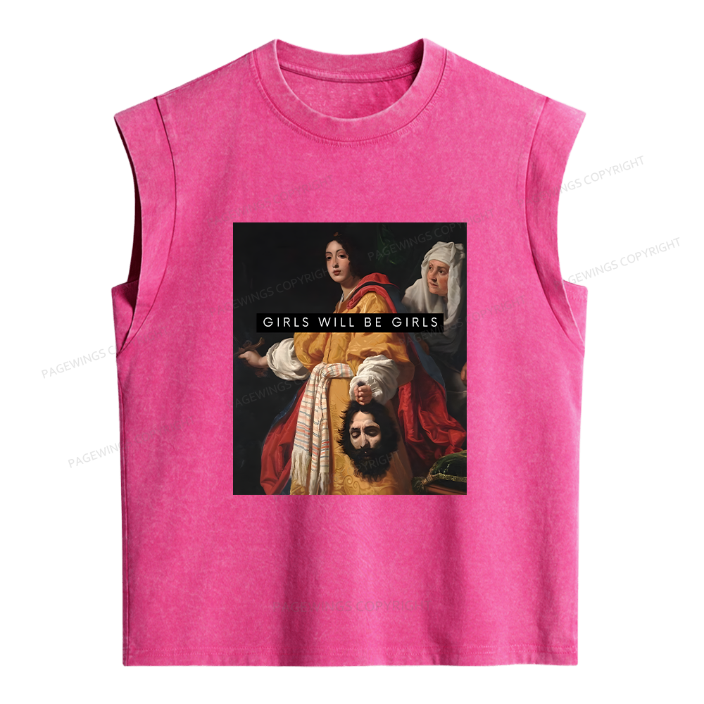 Pagewings Girls Will be Girls Women's Washed Tank Top