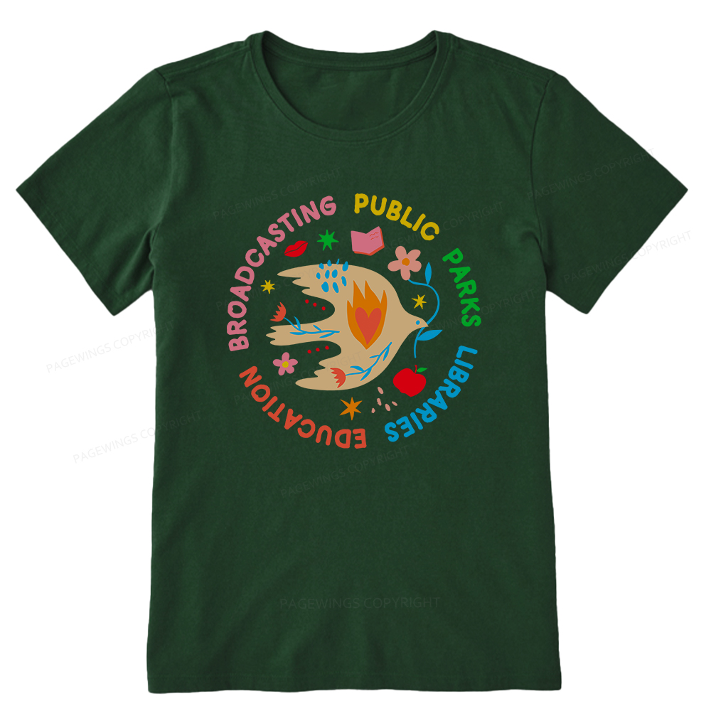 Pagewings Public Parks Libraries Education Broadcasting Unisex Classic T-shirt