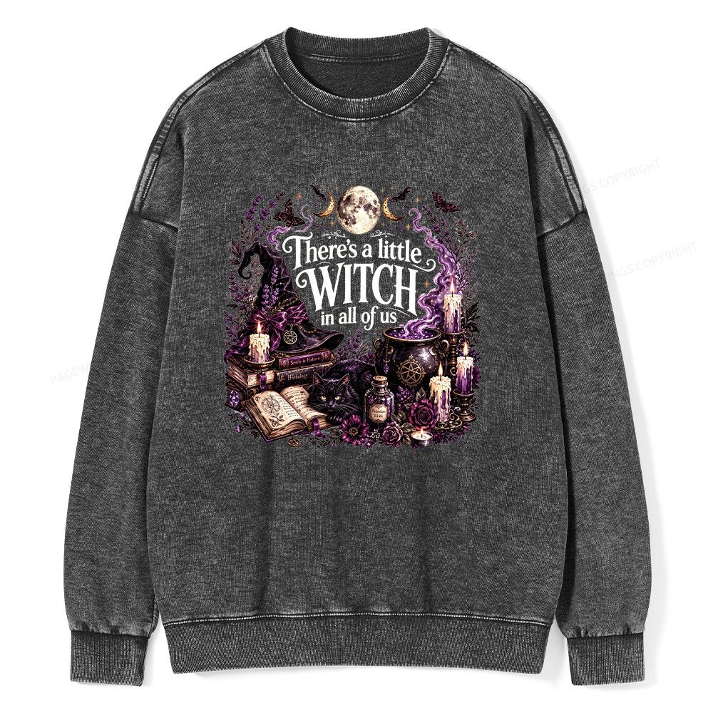 Pagewings Mystical Witchy Unisex Washed Sweatshirt