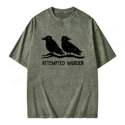 Pagewings Attempted Murder Unisex Washed T-shirt