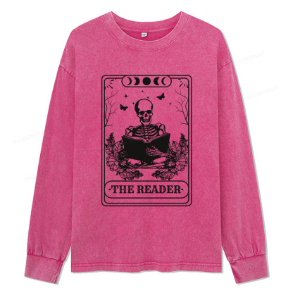 Pagewings The Reader Unisex Washed Long Sleeve T-shirt