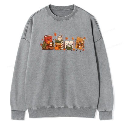 Pagewings Cozy Book Lover Unisex Washed Sweatshirt