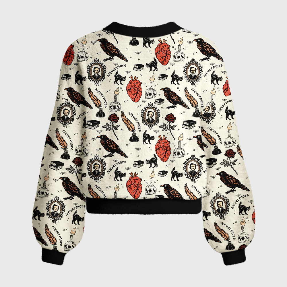 Pagewings Reading Crow Women's Cardigan Sweater