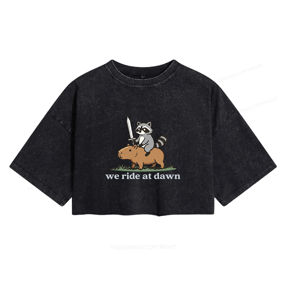 Pagewings We Read At Dawn Women's Washed Cropped T-shirt