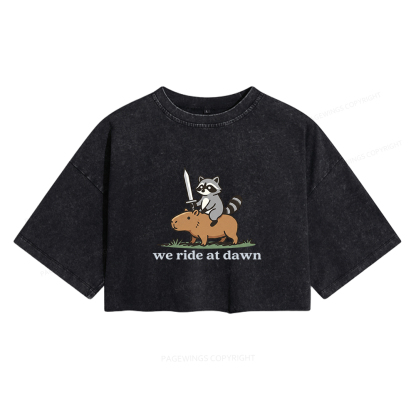 Pagewings We Read At Dawn Women's Washed Cropped T-shirt