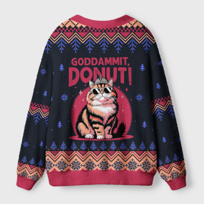 Pagewings Goddammit Donut Light Knit Unisex Cardigan Sweaters