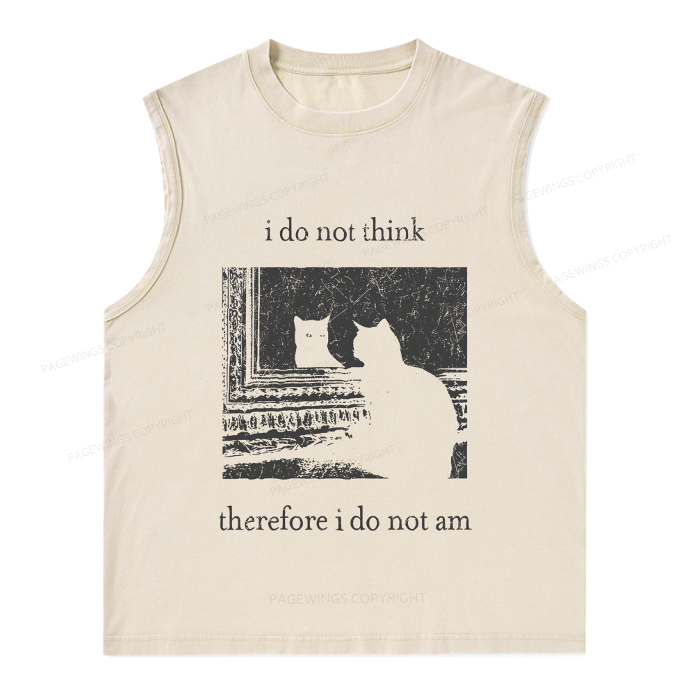 Pagewings I Do Not Think Therefore I Do Not Am Unisex Washed Tank Top