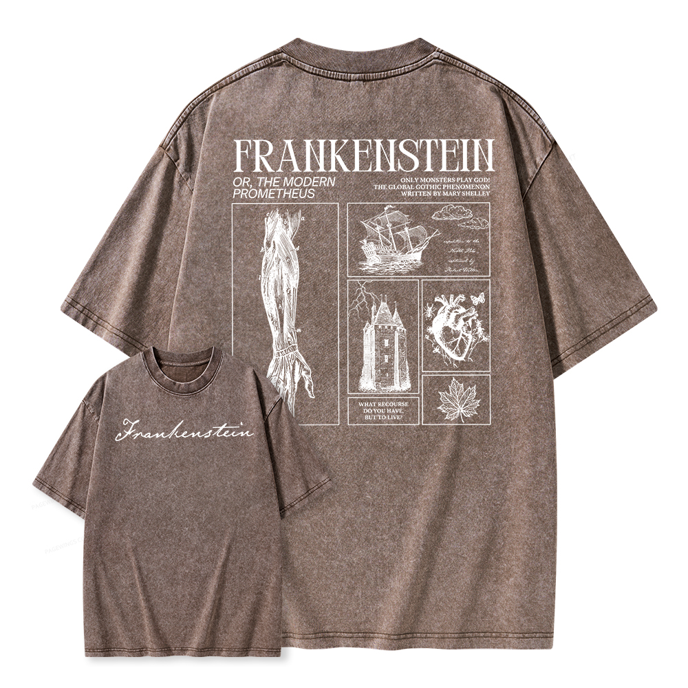 Pagewings Only Monsters Play God Unisex Washed T-shirt