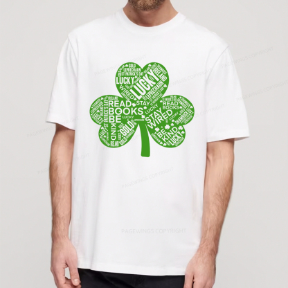 Pagewings St Patricks Day Shirt Lucky Reading Shirt Unisex Classic T-shirt