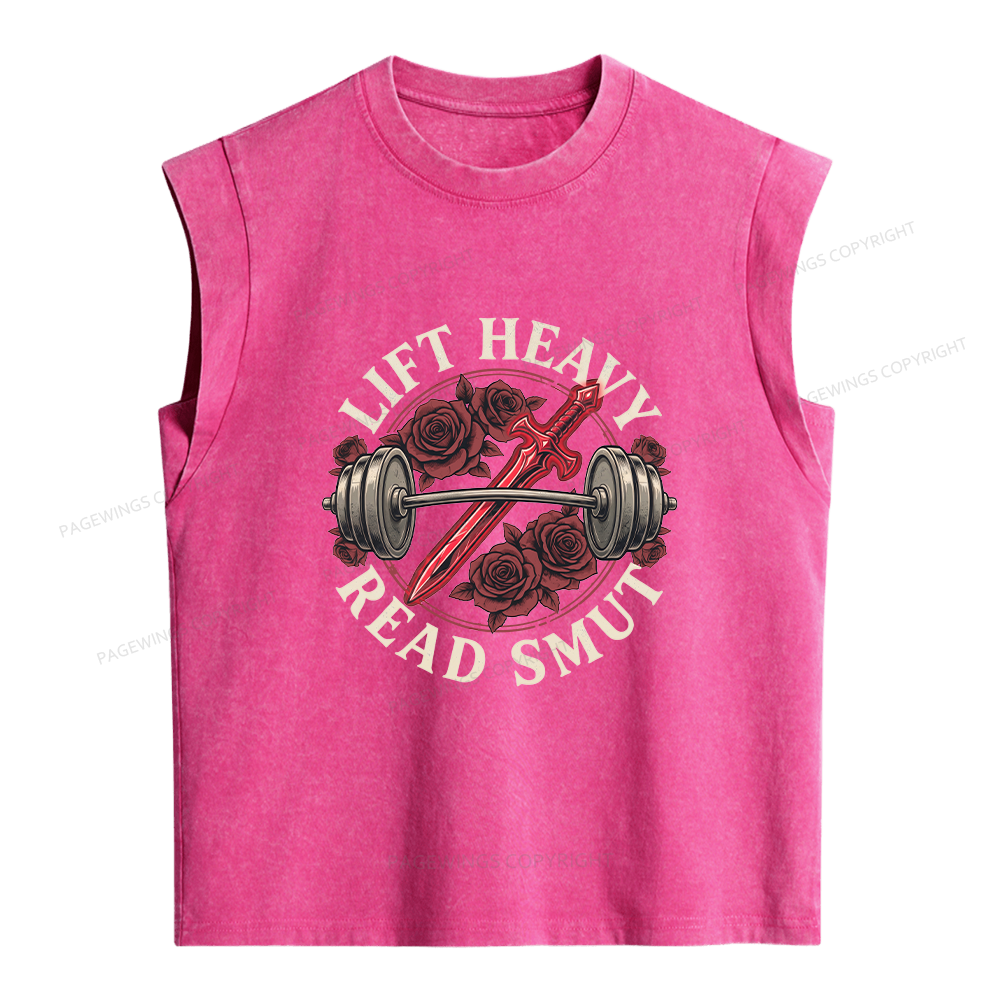 Pagewings Lift Heavy Read Smut Women's Washed Tank Top