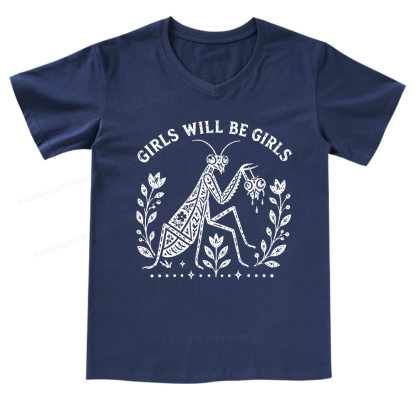 Pagewing Girls Will Be Girls V-neck T-shirt