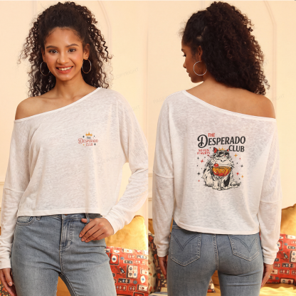 Pagewings The Desperado Club Slouchy Long Sleeve Off Shoulder T-shirt