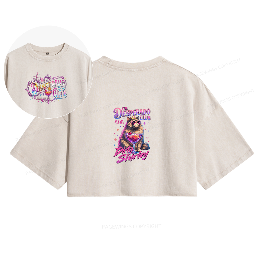 Pagewings Sci Fi Bookish Women's Washed Cropped T-shirt